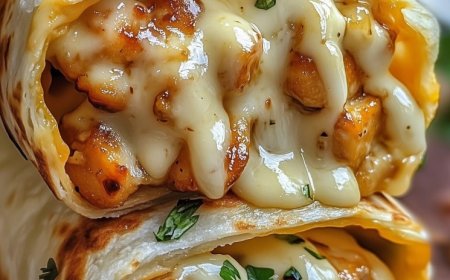 Knoblauch-Käse-Hähnchen-Wraps