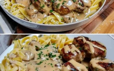 Tagliatelle mit Pilzsoße und Hackbällchen koche ich 2 x pro Woche