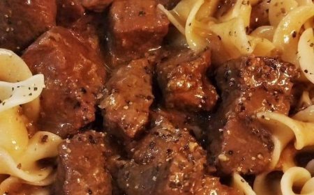 rinderspitzen eiernudeln und cremige sose