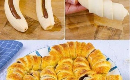 Schokoladige Bananen im Blätterteig