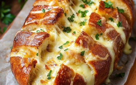 Hier ist das Rezept für Knoblauch-Käse-Brot:
