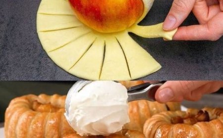 Nehmen Sie 1 Apfel, 400 g Blätterteig und bereiten Sie dieses Dessert in wenigen Minuten!