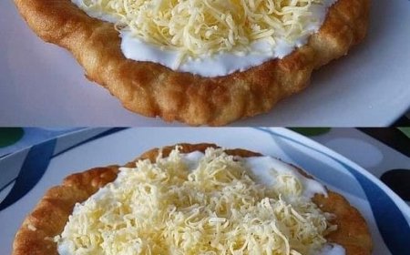 Ungarische Langos mit Knoblauch, megalecker