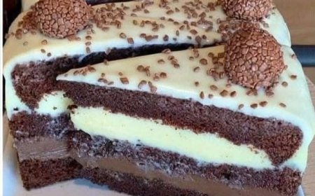Schoko Vanille Schichtkuchen,Sehr saftig und cremig zugleich