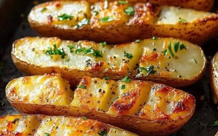 Einfaches Rezept für geklopfte Kartoffeln auf einem Backblech