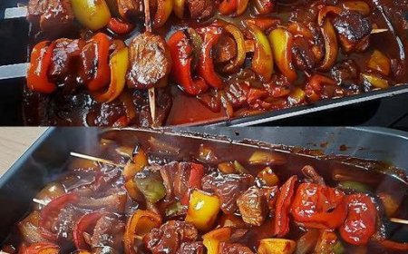 Fantastischer Schaschlik mit selbstgemachter Schaschliksoße