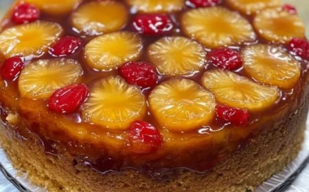 Umgedrehter Ananaskuchen