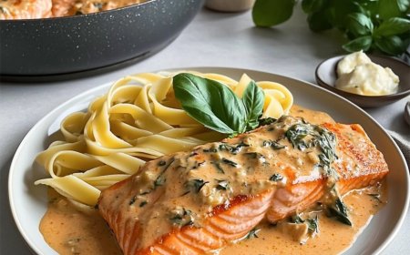 Lachsfilet in cremiger Spinat-Rahmsauce