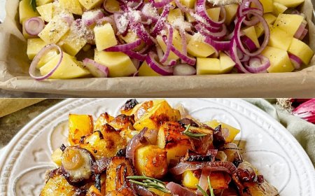 Ofenkartoffeln und Zwiebeln: ein Rezept für eine einfache und leckere Beilage