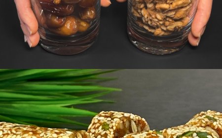 Energiebällchen mit Nüssen und Datteln sowie Aprikosen