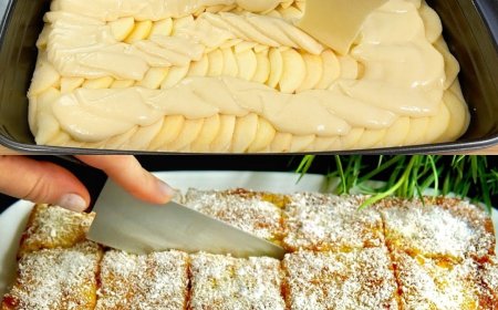 Selbstgemachter Joghurt-Apfel-Kuchen, ganz einfach zuzubereiten