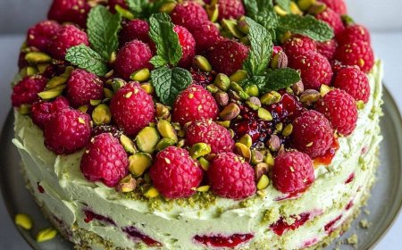 Pistazien Himbeer Torte mit Mascarpone Creme