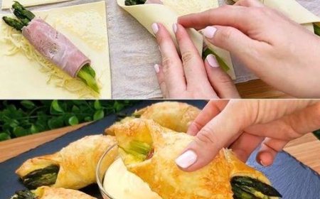 Rustikale Brötchen mit Spargel