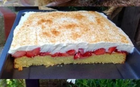 Fantakuchen mit Erdbeeren in 30 Minuten gebacken