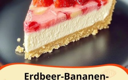 Erdbeer Bananen Kühlschrankkuchen   Frisch, fruchtig & ohne Backen