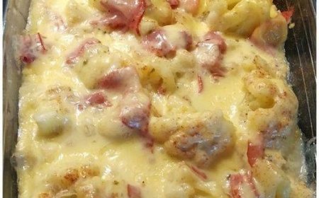 Blumenkohl Schinken Auflauf mit Milch statt Butter Gesunder Genuss