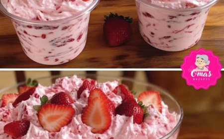 Erdbeer Dessert wie eine Erdbeerwolke   in wenigen Minuten fertig
