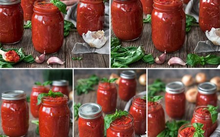 Hausgemachte Tomatensoße mit Basilikum