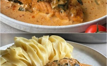 Lachsfilet in cremiger Spinat-Sahnesoße, ein Genuss jetzt zur Winterzeit