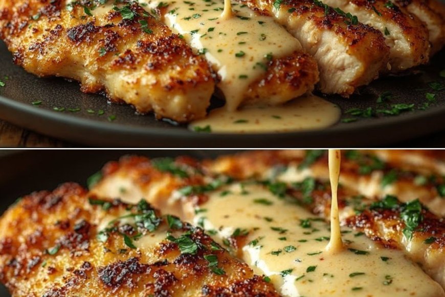 Knusprige Parmesan Hähnchenbrust mit cremiger Knoblauchsauce - Rezepte Knusprige Parmesan Hähnchenbrust mit cremiger Knoblauchsauce - Rezepte
