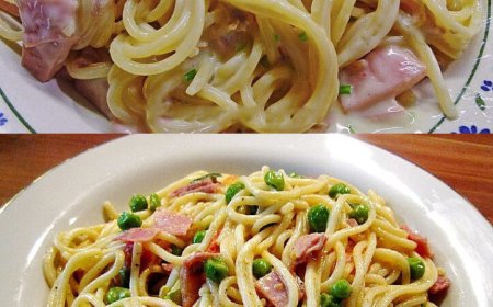 Spaghetti in Käse-Sahnesoße mit Schinken & Pilzen, einfach Schmakofatz