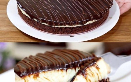 Schokokuchen mit Vanillepudding