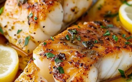Zitronenbutter gebratener Kabeljau: Ein einfaches und elegantes Gericht