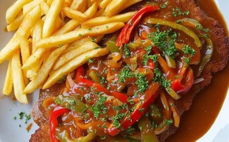 schnitzel mit paprikasose pommes einfach himmlisch lecker