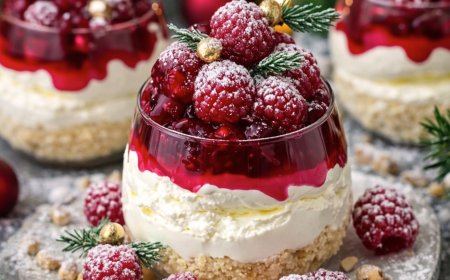 Himbeer Dessert zur Weihnachtszeit