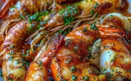 Gegrillte Garnelen mit Knoblauch-Petersilien-Butter