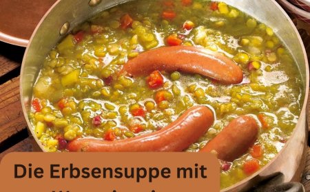 Omas klassische Erbsensuppe mit Wurst – perfekt für kalte Tage. Deftig, lecker und einfach zubereitet.