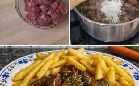 Rezept für flämische Carbonnade mit Pommes frites: Ein nordenglisches Schmorgericht