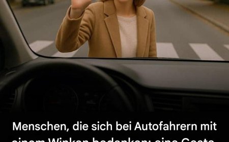 Menschen, die Fahrern mit einer Handbewegung danken: eine Geste, die laut Psychologie viel über ihre Persönlichkeit aussagt