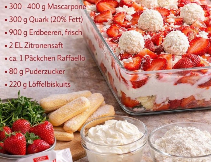 Suchtfaktor Garantiert, Erdbeer Raffaello Tiramisu
