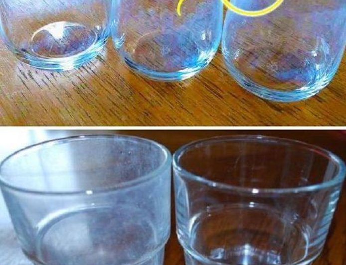 Wie man die weiße Patina von Gläsern entfernt und sie mit einem coolen Trick wieder zum Glänzen bringt