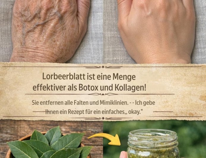 Lorbeerblätter sind viel wirksamer als Botox und Kollagen! Sie beseitigen alle Falten und feinen Linien.