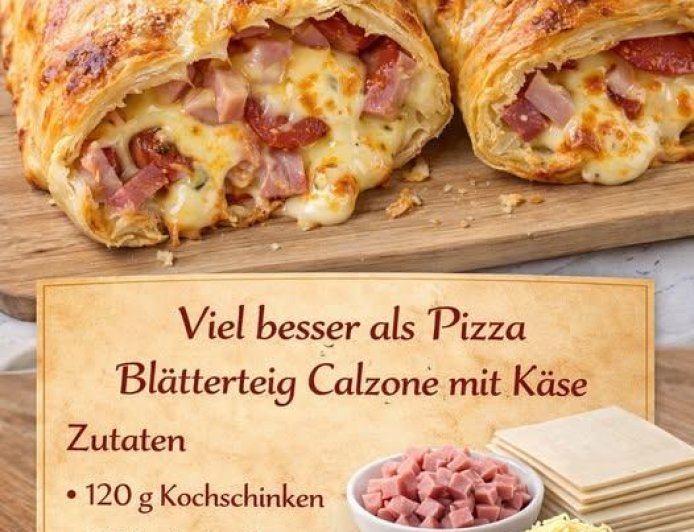 Blätterteig Calzone mit 100 g Salami & 150 g Käse