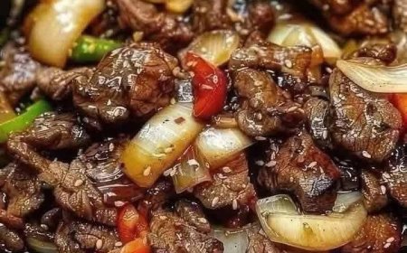 Chinesisches Pfeffersteak mit Zwiebeln