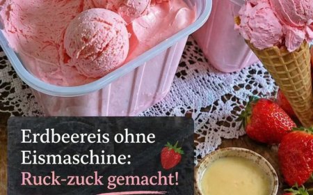 Erdbeereis ohne Eismaschine: Ruck zuck gemacht
