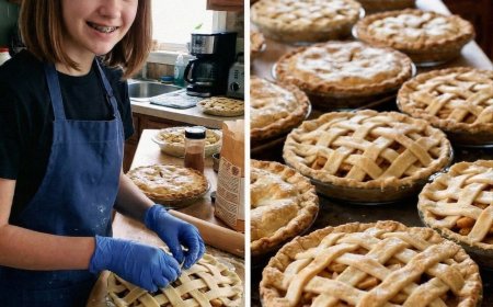 Meine 14-jährige Tochter hat den ganzen Tag 40 Apfelkuchen für ein Pflegeheim gebacken.