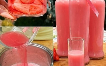 Hausgemachter Erdbeersaft: Das erfrischende, natürlich süße Getränk, das nach Sommer im Glas schmeckt (und nur 10 Minuten dauert!)
