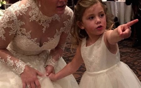Meine Tochter zupfte an meinem Brautkleid und sagte: „Ich habe gesehen, wie der frischgebackene Vater und Onkel Peter etwas Unanständiges getrieben haben.“ Was ich dann tat, verblüffte die 200 Gäste.