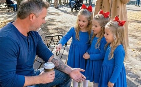 Die Drillinge gingen auf einen alleinerziehenden Vater zu und sagten unschuldig: „Hallo, Herr, unsere Mutter hat ein Tattoo, das genau so