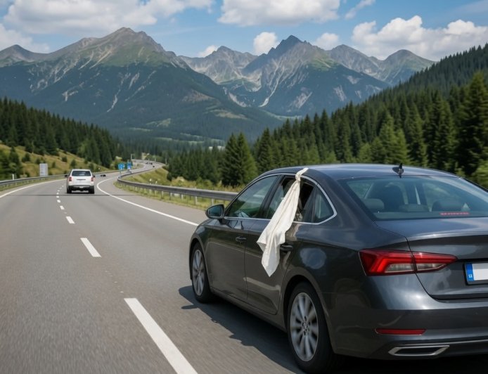 Ein weißes Tuch im Autofenster… Ein wenig bekanntes Verkehrssignal!