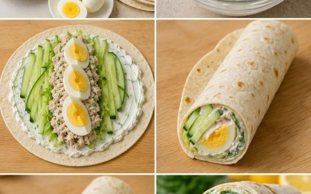 Thunfisch-Wrap mit Gurke und hartgekochtem Ei: ein frisches und einfaches Rezept