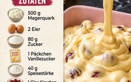 Quark-Kirschkuchen in 5 Minuten – cremig, fruchtig & unglaublich einfach