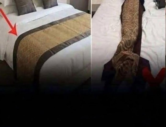 Welchen Zweck hat der Stoffstreifen über den Hotelbetten