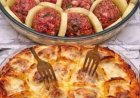 Kartoffelauflauf mit Käse und Fleischbällchen – Ein herzhaftes Ofengericht für die ganze Familie
