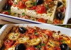 Gebackener Schafskäse mit Tomaten und Knoblauch