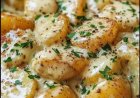Kleine Kartoffeln in Knoblauch Sahne Soße